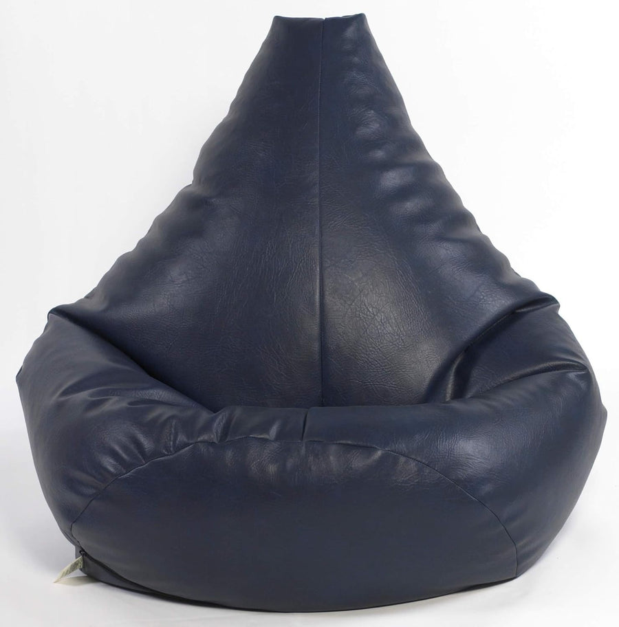 XL Faux Leather Gaming Bean Bag Chair – High Back Support Seat Blue