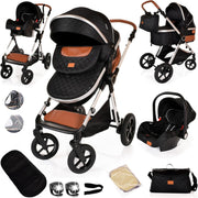 Baby Pram 3in1 Lightweight Pushchair Folding Buggy from Birth to 36m