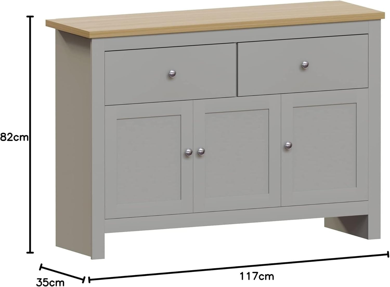Sideboard Cabinet with Drawers Storage Buffet Cupboard 3 Door