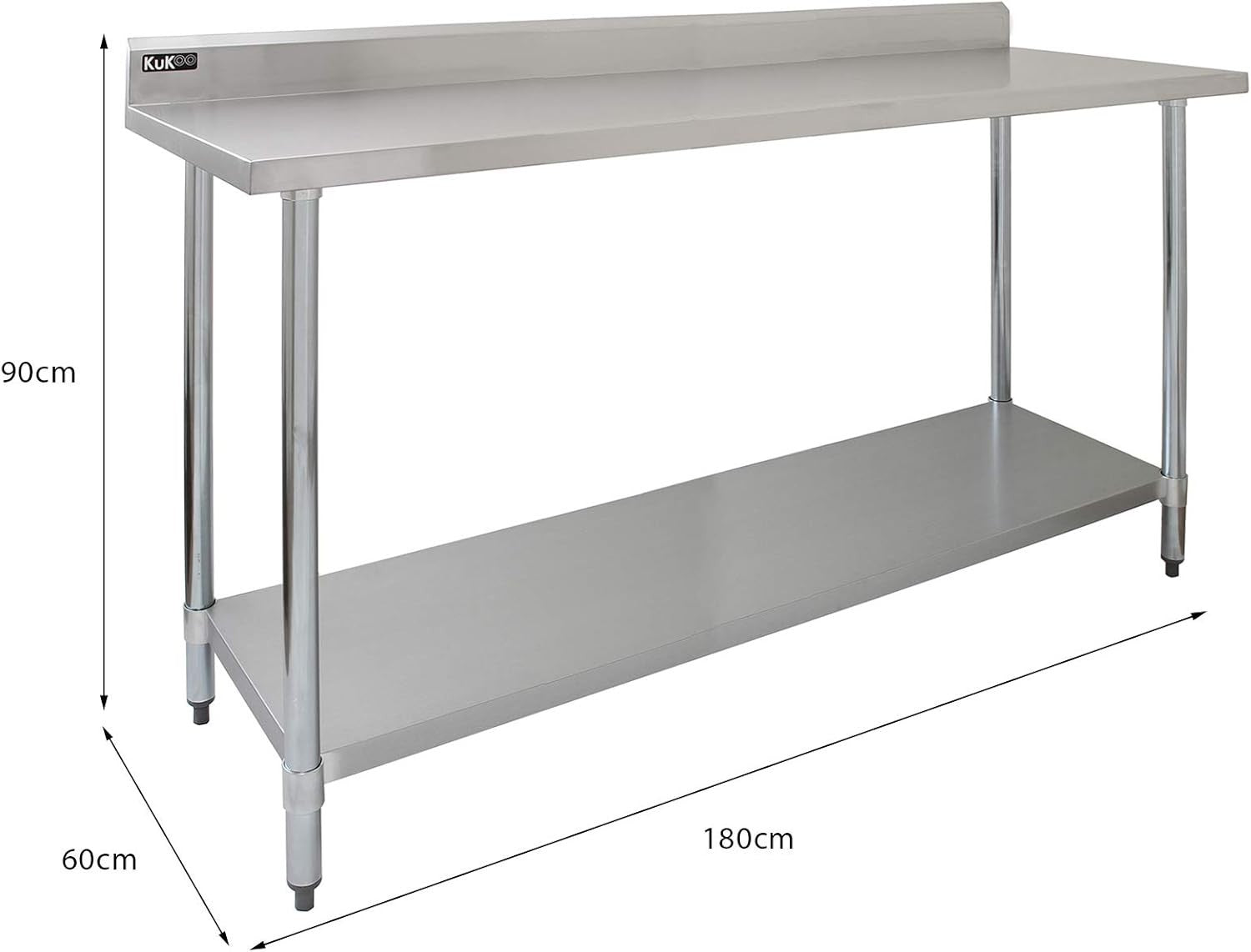6FT Stainless Steel Catering Prep Table 180x60 Heavy Duty Bench Shelf