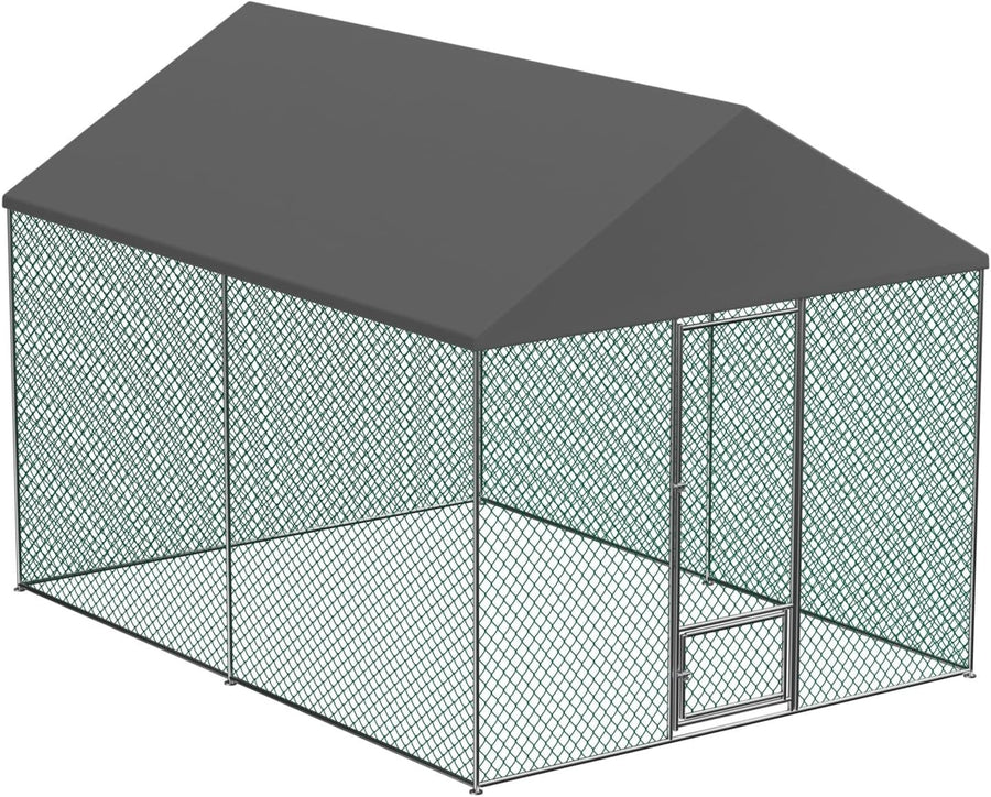 Large Walk In Chicken Coop 4x3x2.7m Metal Run UV Cover Pen