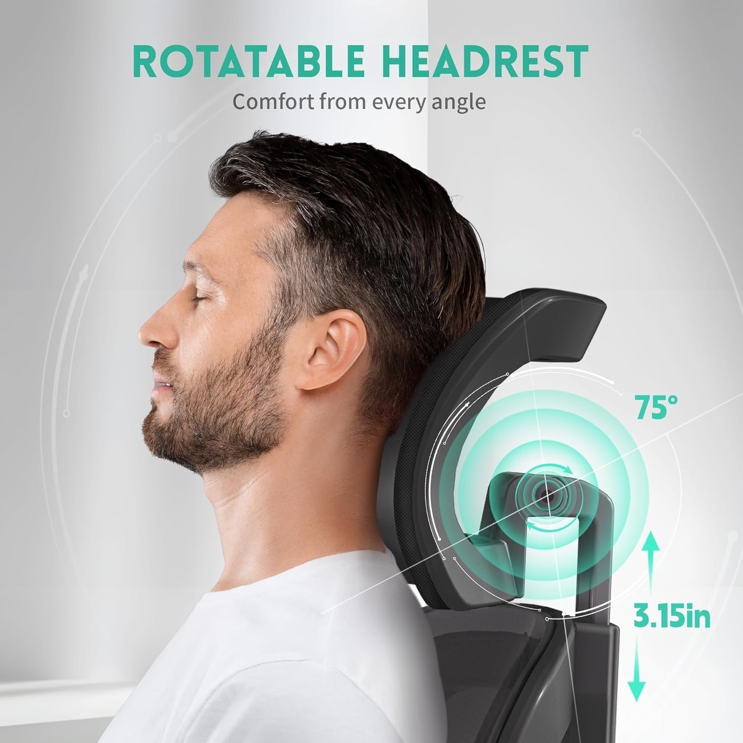 Ergonomic Office Chair Mesh Back Flip-Up Arms Adjustable Lumbar Support