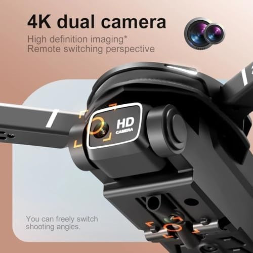 4K HD Foldable Drone Dual Camera Brushless Motors & 2 Batteries