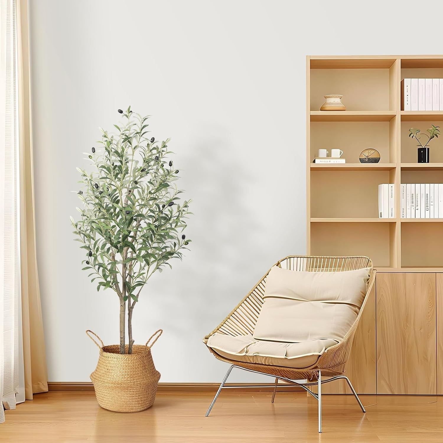 4ft Artificial Olive Tree with Pot Lifelike Leaves Indoor Outdoor Home Decor