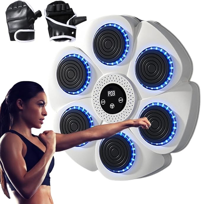 Smart Wall Mounted Music Boxing Machine LED Punch Pad Home Gym Trainer