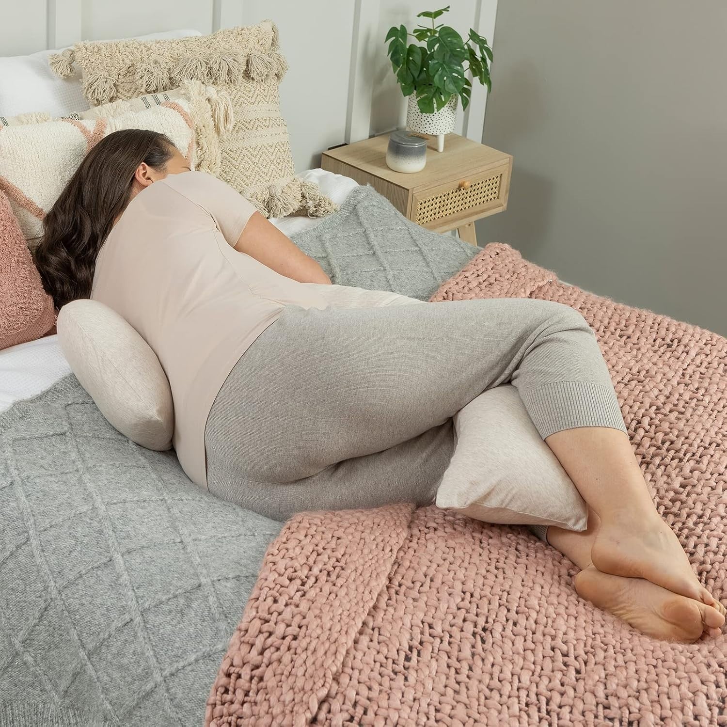 Pregnancy Support Pillow U-Shape Maternity Sleeping Feeding Cushion Beige