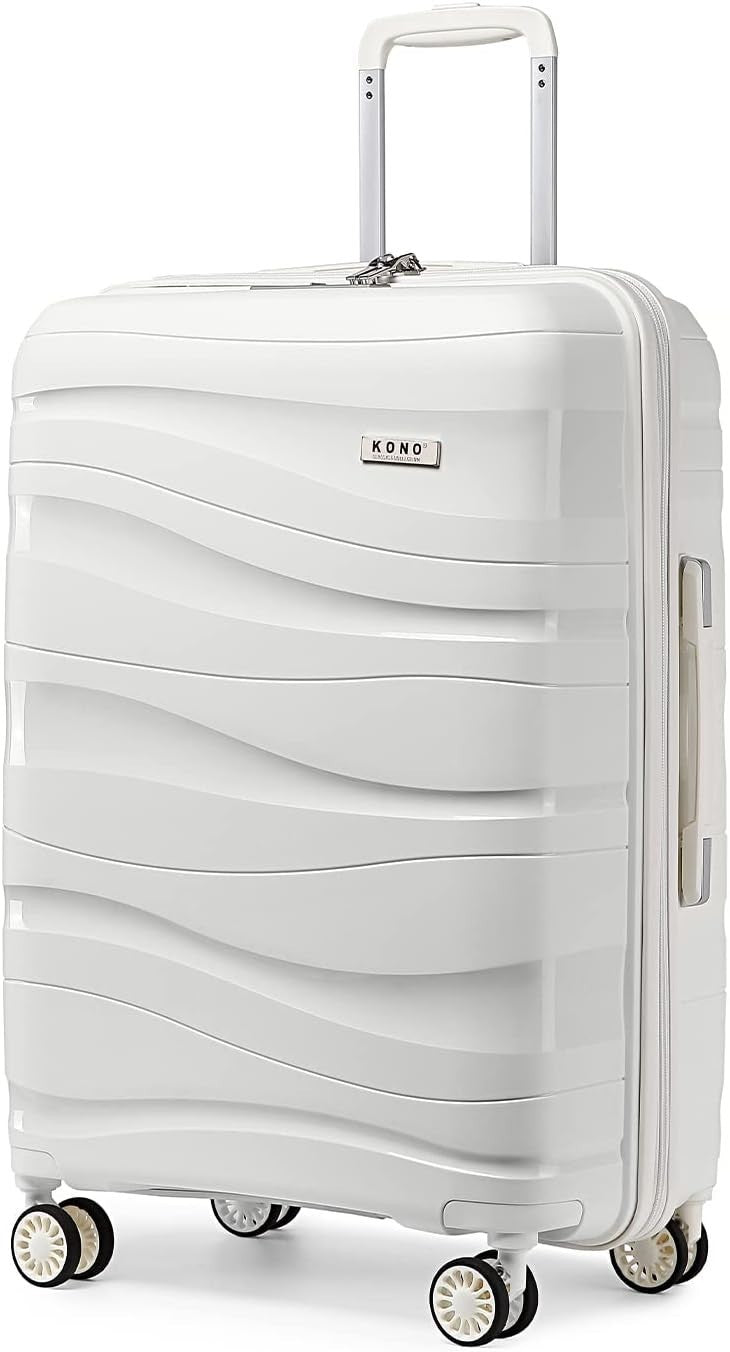 24in Check In Travel Case Polypropylene Hard Shell TSA Lock 360 Spinner