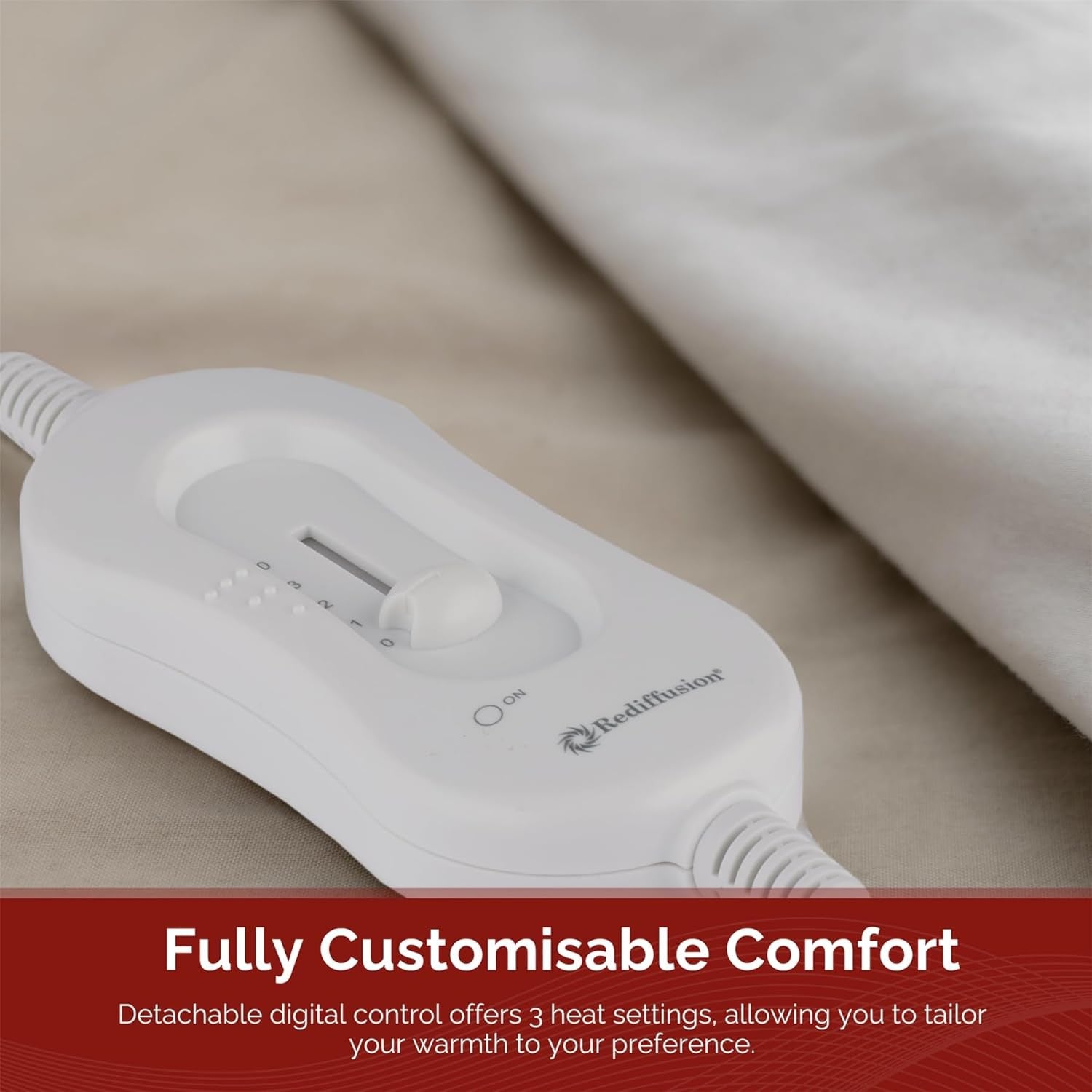 King Electric Heated Underblanket Fitted Bed Warmer 3 Heat Levels Washable