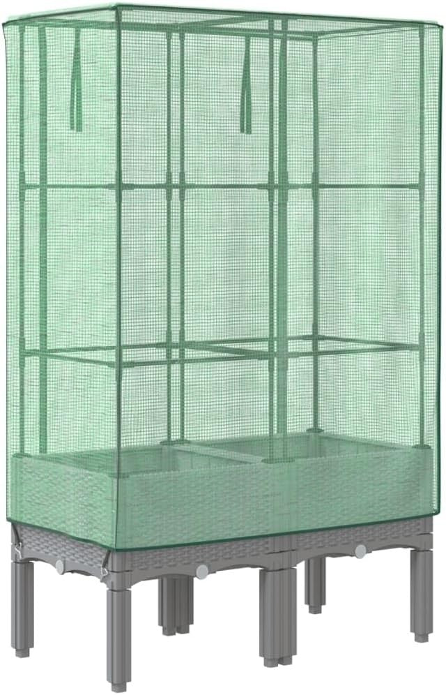 Raised Garden Bed with Greenhouse Cover 80x40x140cm | Waterproof PE Enclosure