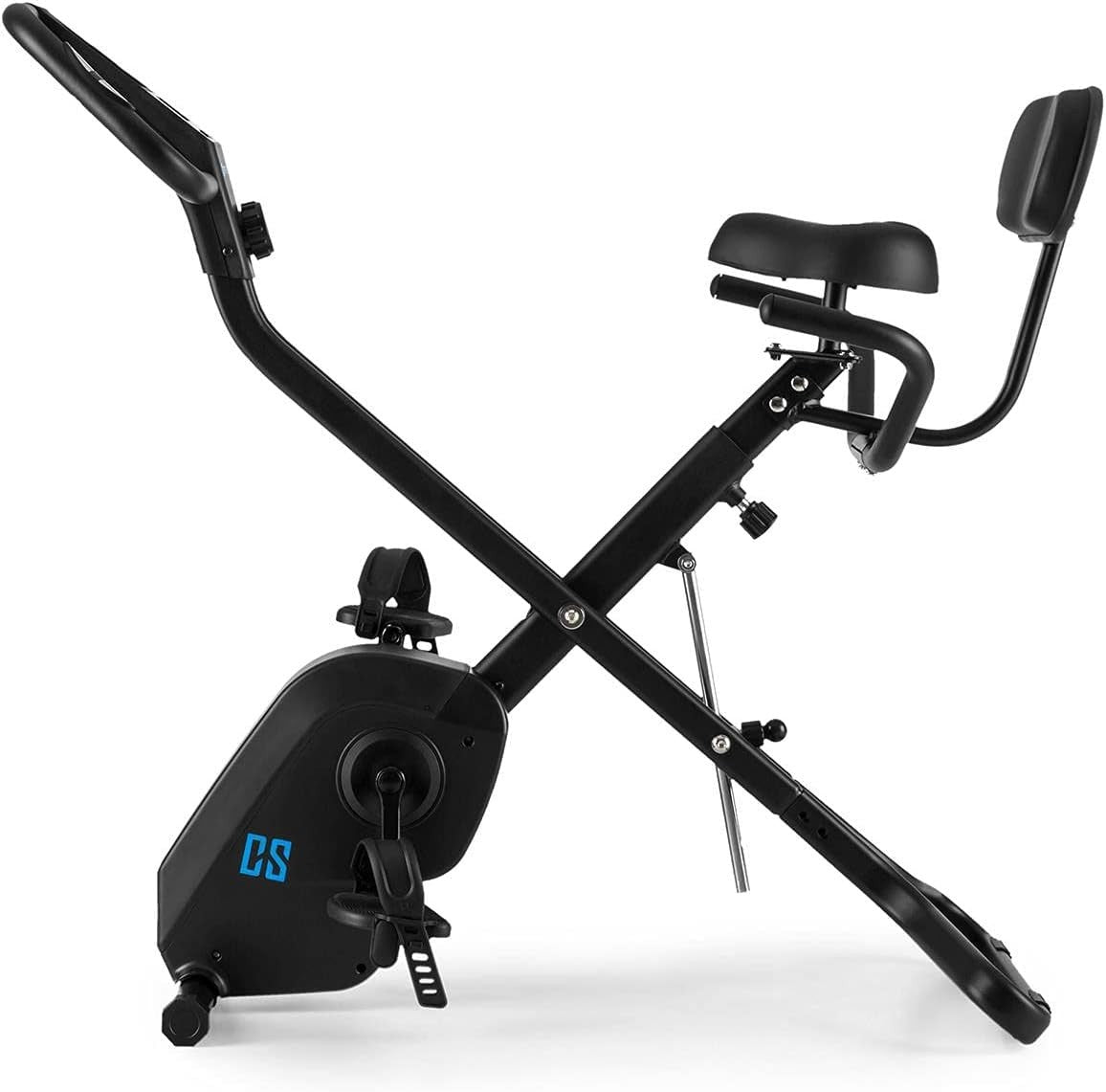 Foldable Exercise Bike w/ LCD Monitor, 8 Resistance Levels & Adjustable Seat