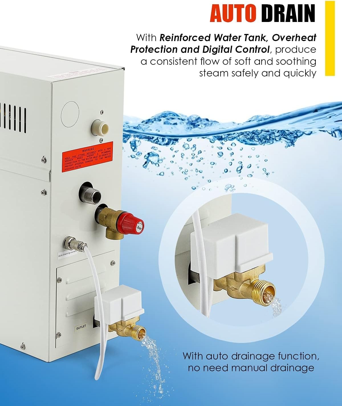 4.5KW Steam Sauna Generator w/ LED Digital Controller – 220V Home & Spa