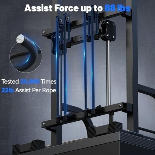 2-in-1 Assisted Pull Up Dip Station Home Gym Tower 400lbs Load Carbon Steel