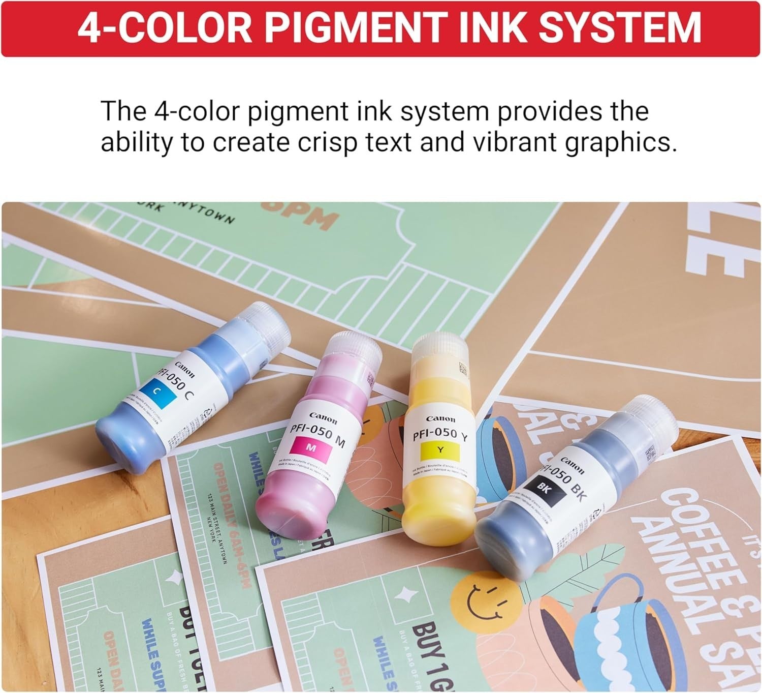Large Format 24" Printer | Posters, Roll & Sheet, 4-Color Ink, Wi-Fi