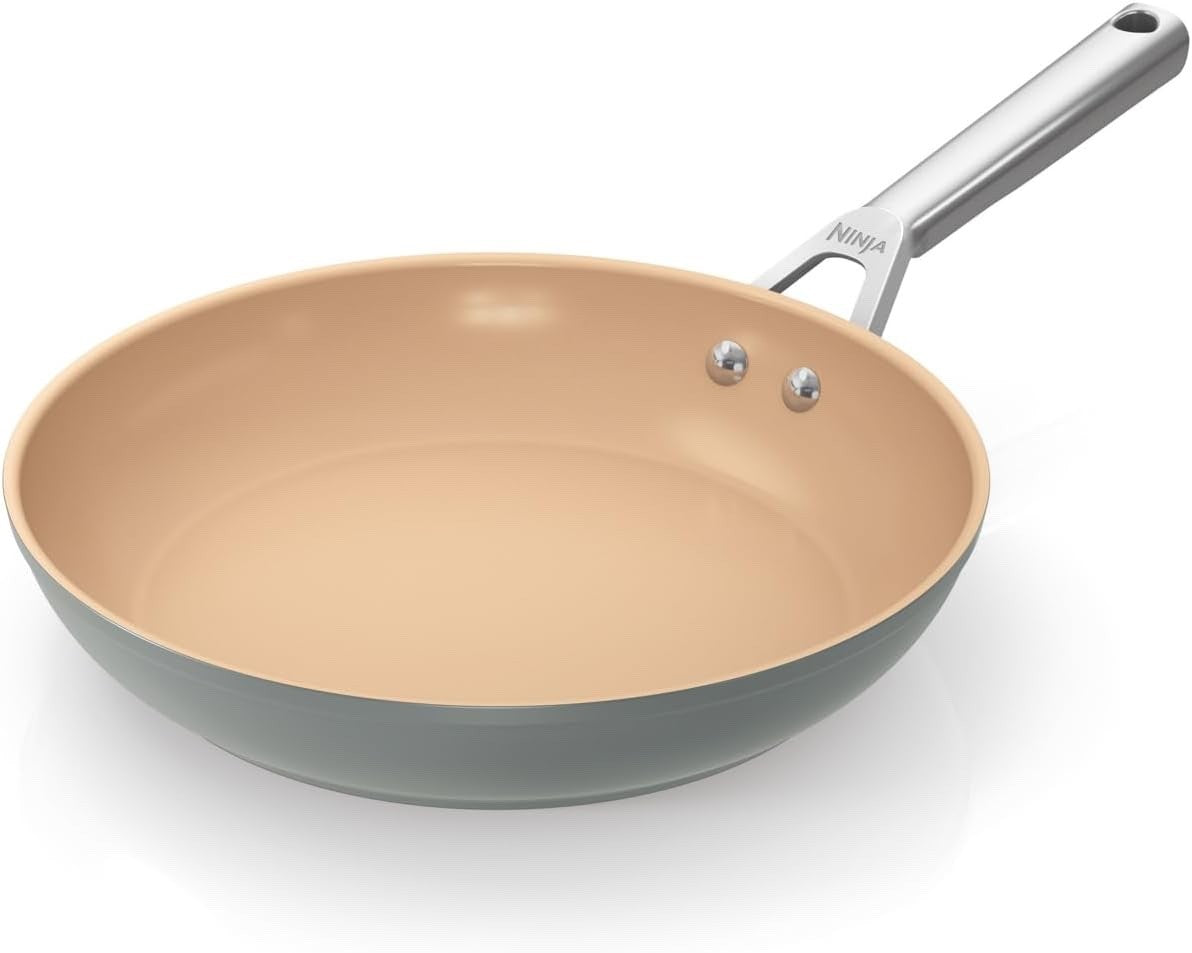 28cm Terracota & Grey Ceramic Non-Stick Frying Pan – Induction & Oven Safe