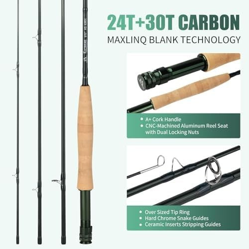 All In One Fly Fishing Rod Reel Combo Graphite Fast Action Travel Set