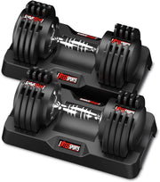 Adjustable Dumbbell Pair 12kg 5-in-1 Fast Dial Space-Saving Home Gym