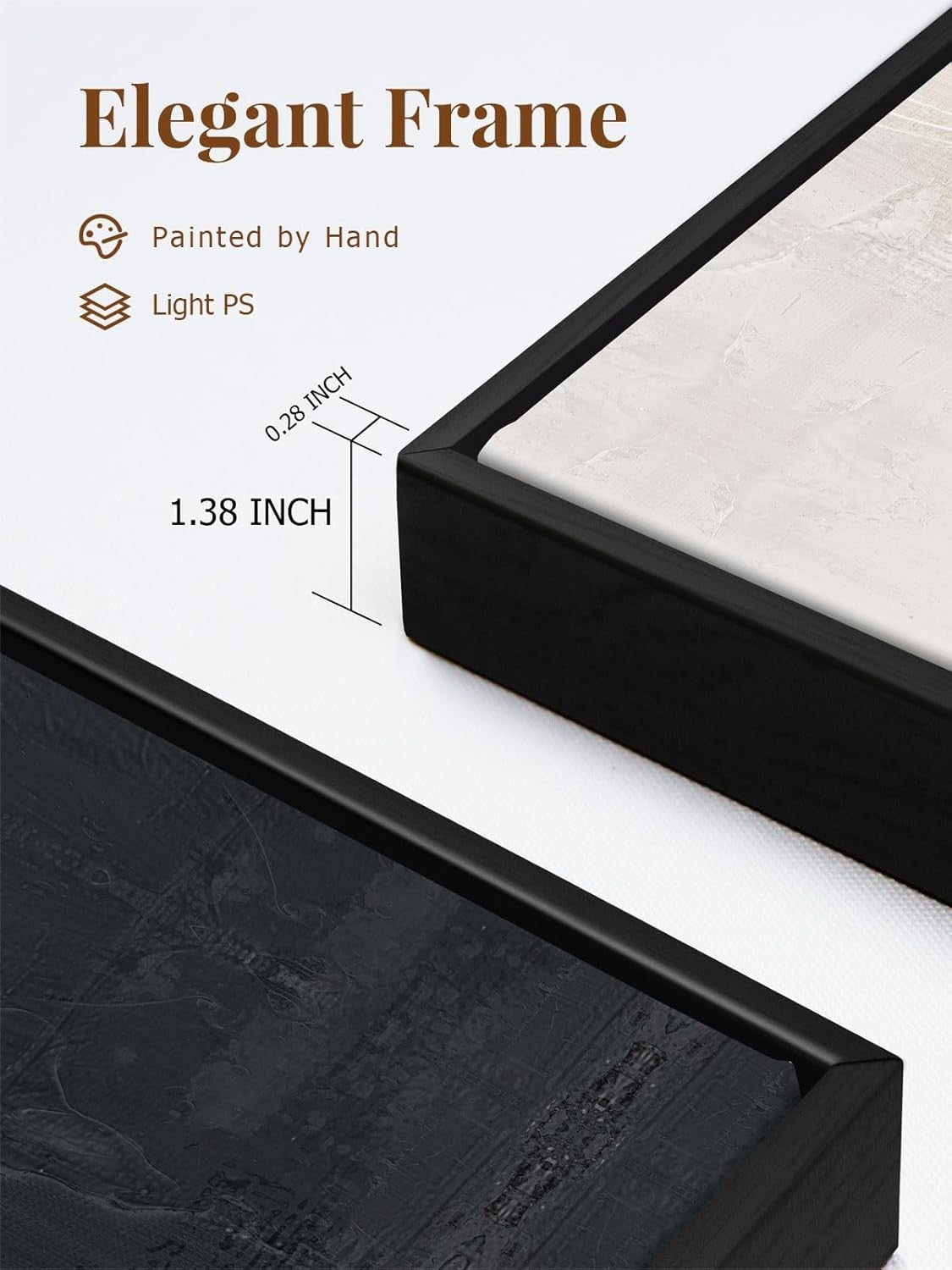 Grey Black Abstract Canvas Wall Art 2 Panels 24x36" Modern Decor