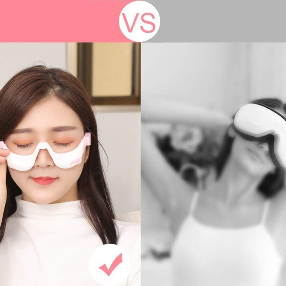 Heated Eye Massager Rechargeable 6 Modes Stress Relief