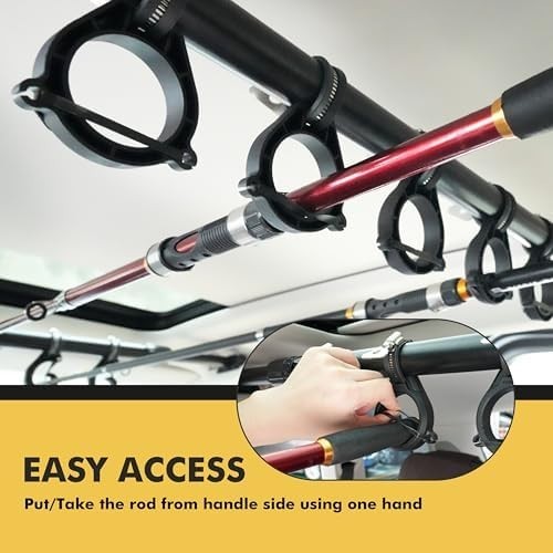 Fishing Rod Car Holder Roof Rack 5 Rod Adjustable Metal Storage