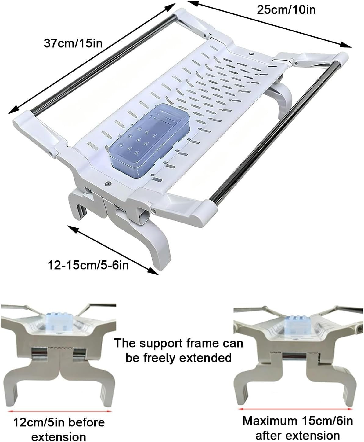 Adjustable Oil Radiator Clothes Dryer Rack with Humidity Box 37cm Indoor