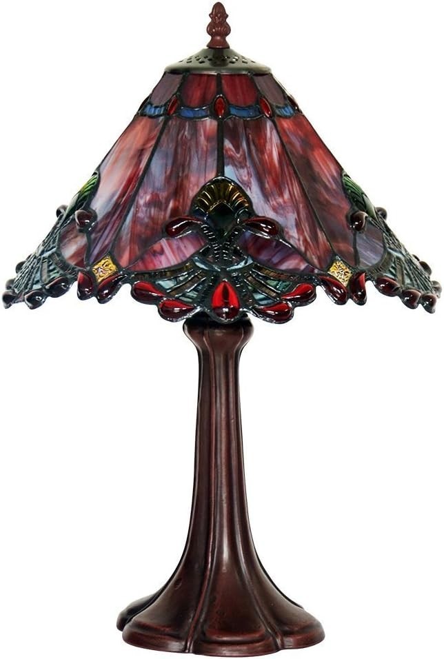 Handmade Baroque Stained Glass Table Lamp 48cm Tall Bedside Light