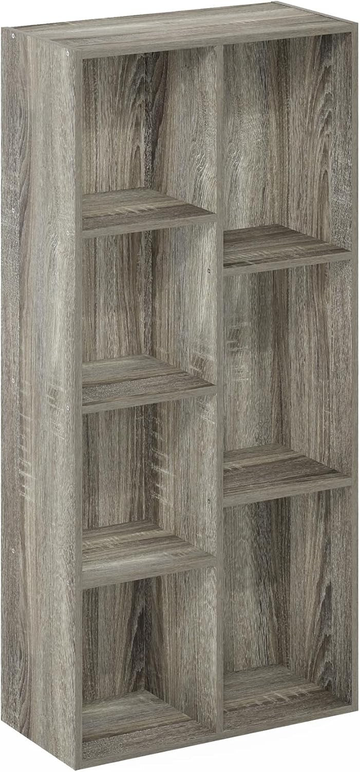 7 Cube Reversible Bookcase Storage Open Shelf Compact Design Organizer Oak