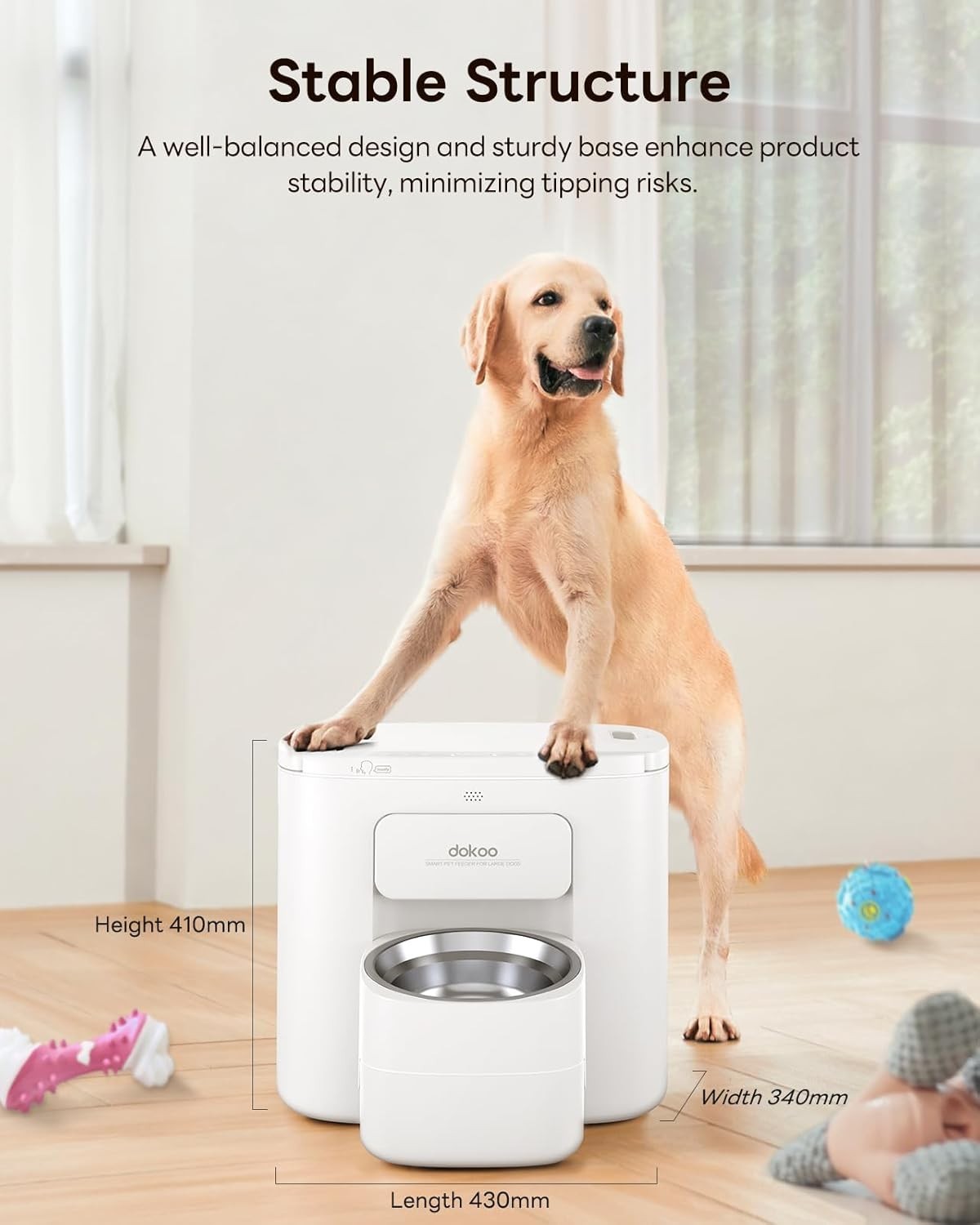 15L Automatic Dog Feeder Vacuum Sealed Food Dispenser 6 Meal Timer