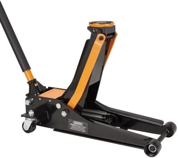 3 Ton Low Profile Trolley Jack 75–505 mm Heavy Duty Car Lift Orange/Black