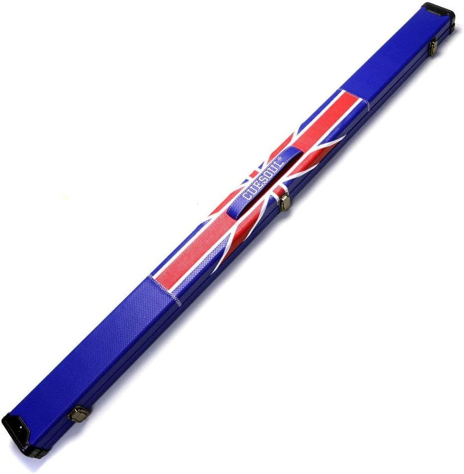 57" 3/4 Joint Ebony Snooker Cue 9.5mm Tip Union Jack Case Extensions