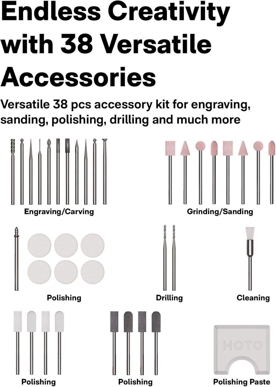 Cordless Rotary Tool Engraving Pen 22000RPM Mini Drill 38pc DIY Kit