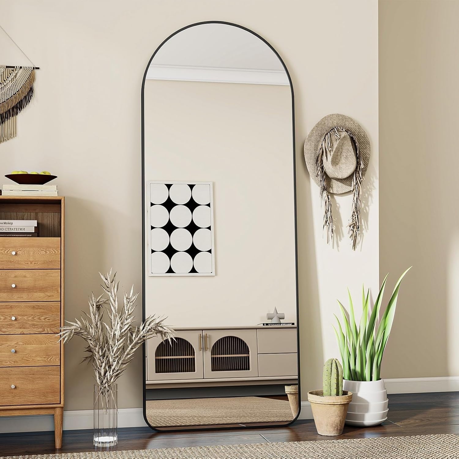 Full Length Arch Mirror 163x53cm Wall Leaning Standing Dressing Room