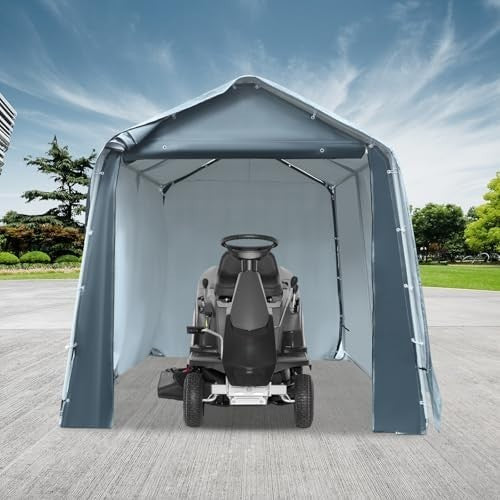 Outdoor Storage Tent 2.4x2.4m Waterproof PE Shelter with Steel Frame Grey