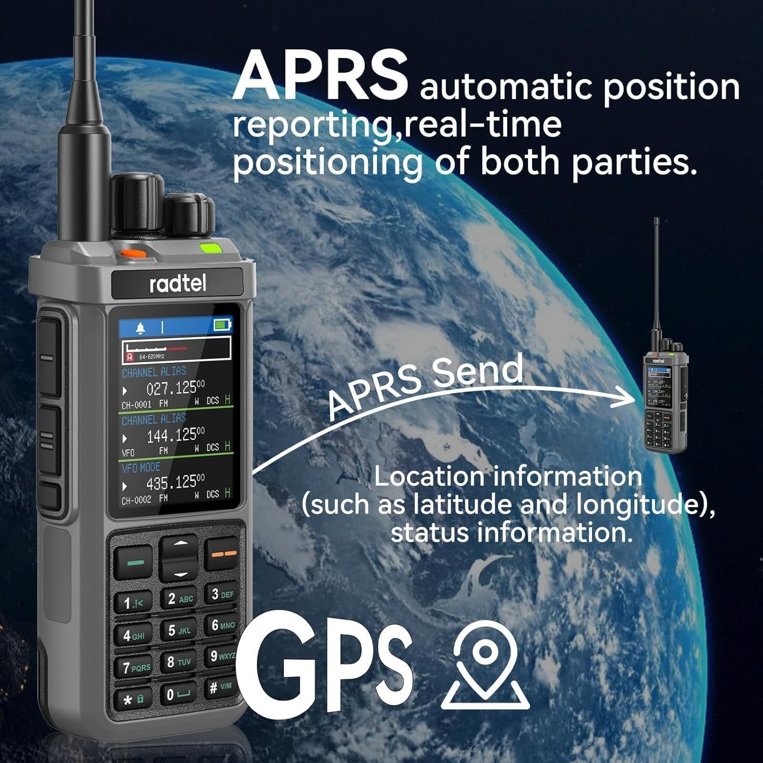 10W GPS APRS Ham Radio 1024CH Cross Band Repeater Colour Display