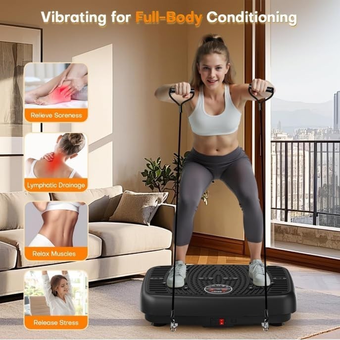 Dual Motor Vibration Plate Exercise Machine 120 Speeds 450LB Home Gym