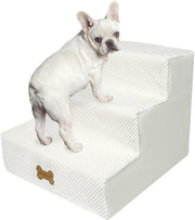 3-Step Dog Stairs Non-Slip Pet Ramp for Small Dogs Cats Beige