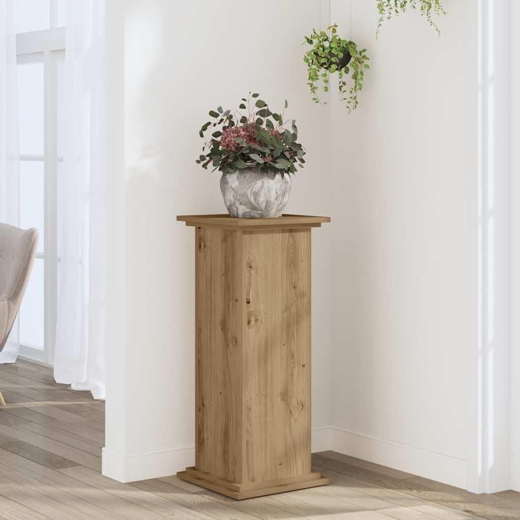 Tall Oak Wood Plant Stand 33x33x80cm Indoor Display Pedestal Table Home Décor