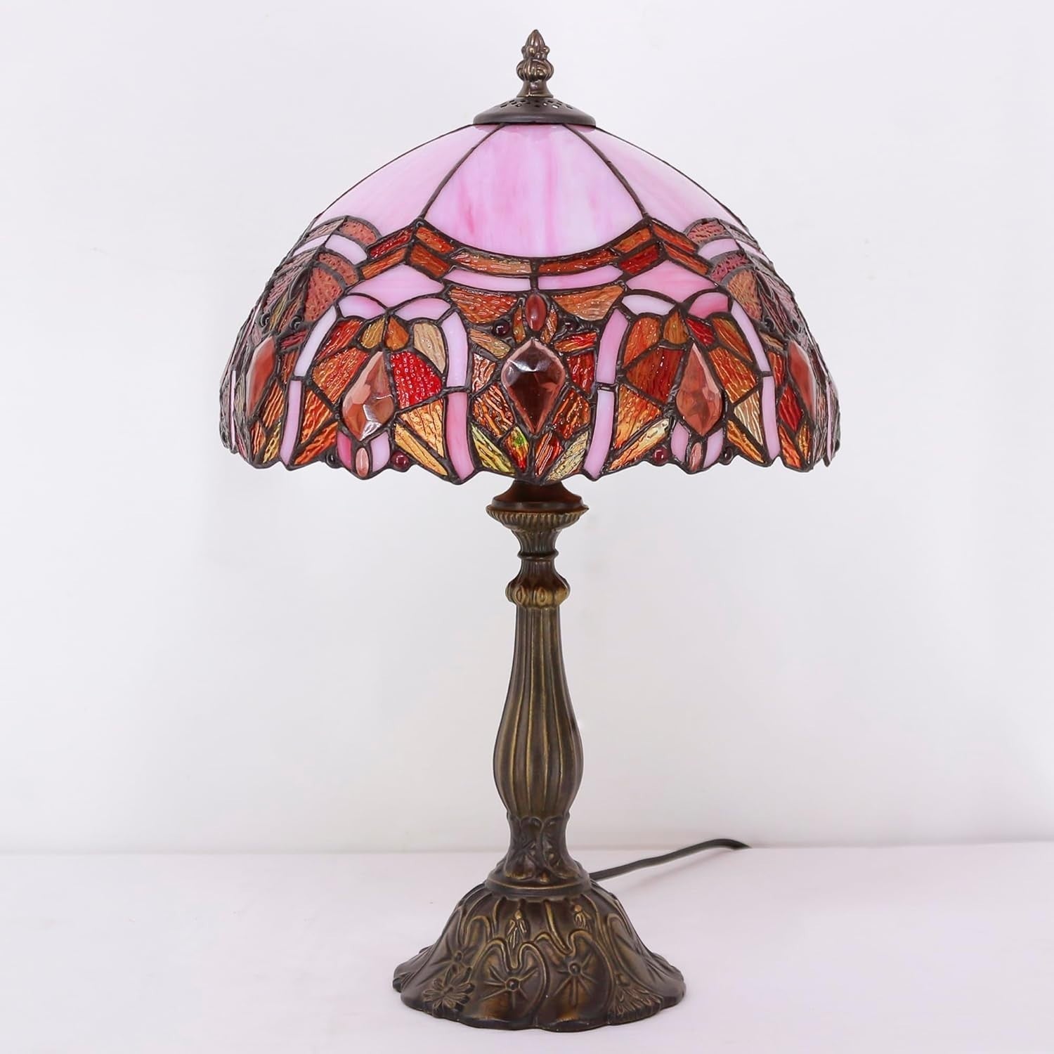 Stained Glass Tiffany Table Lamp 30x30x48cm Antique Style Warm Light