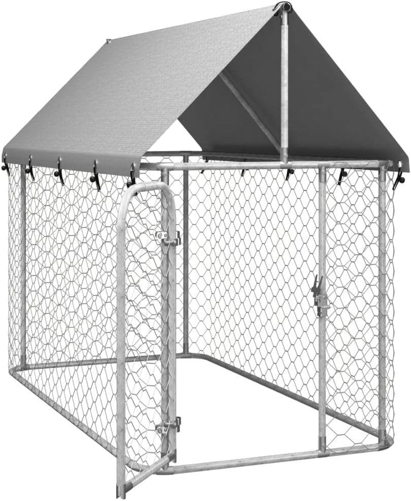 Outdoor Dog Kennel 200x100x150cm with Roof – Secure, Weatherproof, Steel Frame