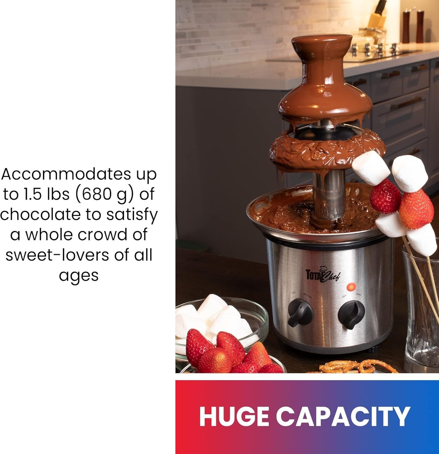3 Tier Chocolate Fountain Fondue Machine 680g Electric Party Melter