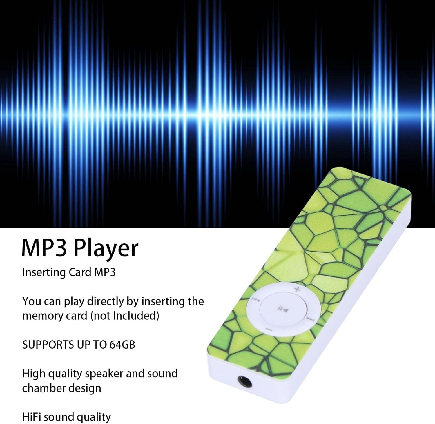 64GB Portable MP3 Player Built-In Speaker Expandable FM