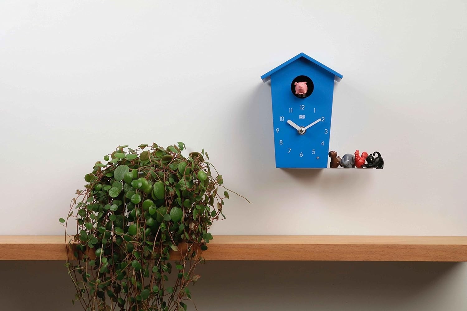 Kids Animal Sound Cuckoo Clock Blue Modern Silent Wall Clock Nursery