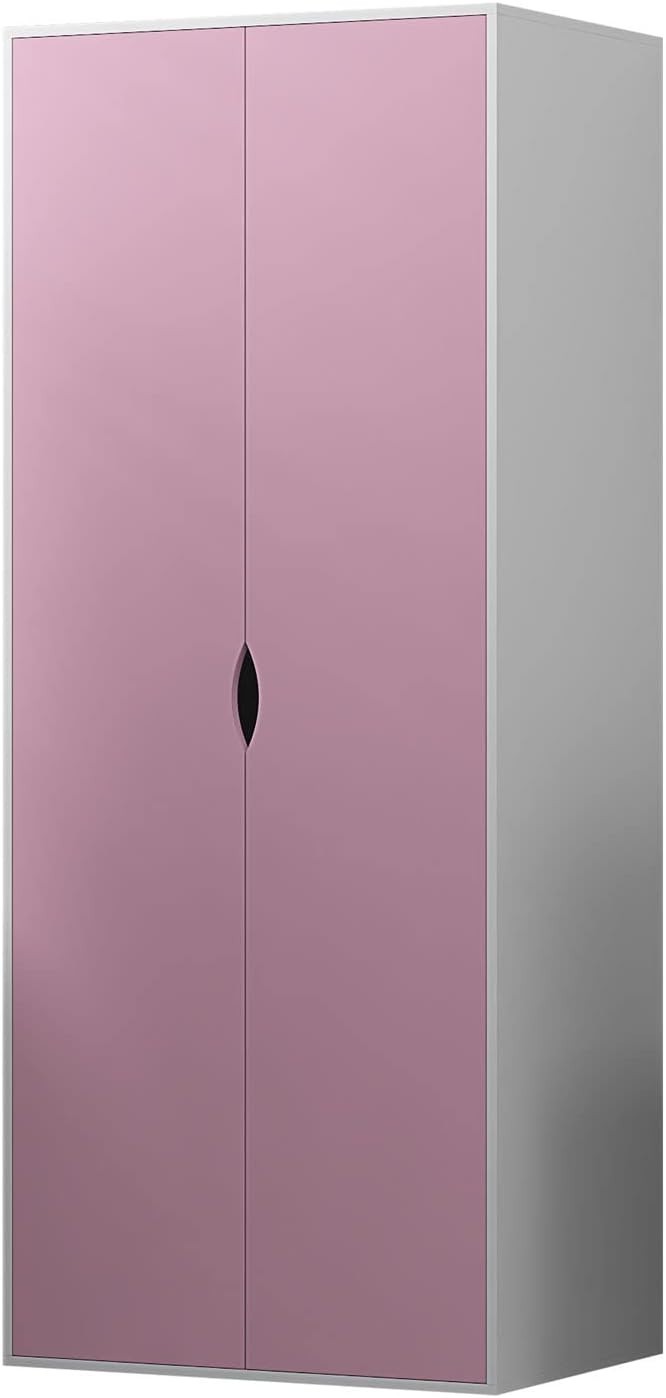 4pc Bedroom Furniture Set Wardrobe Chest Bedside Cabinet Pink White