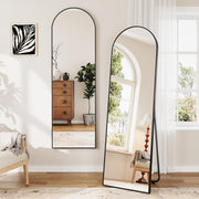 Large Full Length Arched Floor Mirror 160x50cm with Stand, Sleek Metal Frame