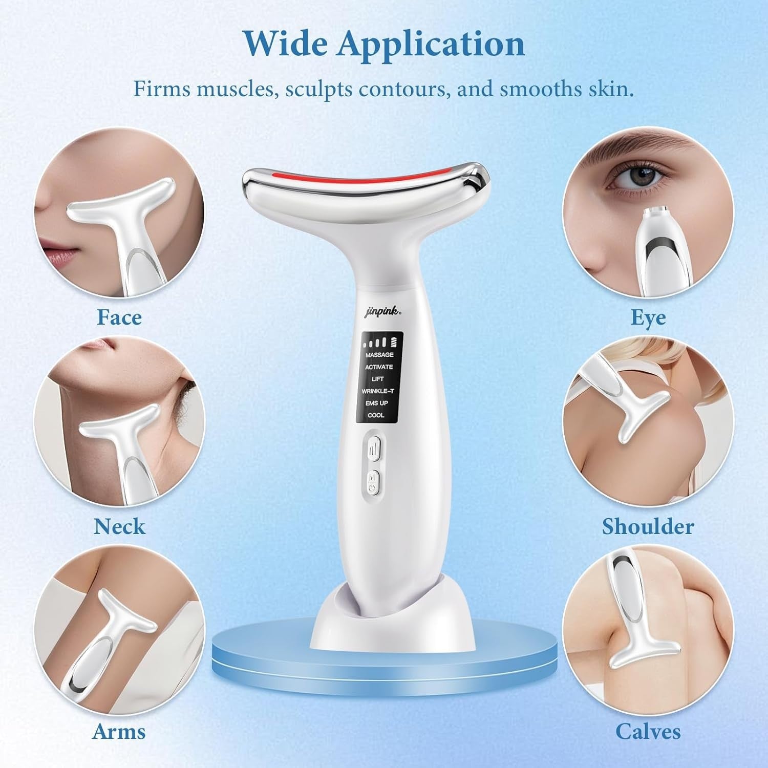 EMS Face Lifting Massager Hot Cold LED Anti Wrinkle Tool