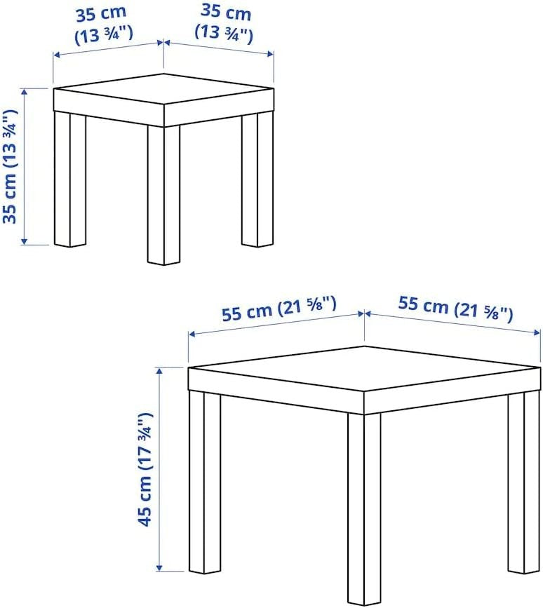 Space Saving White Industrial Side End Table Engineered Wood 45x55x45 cm