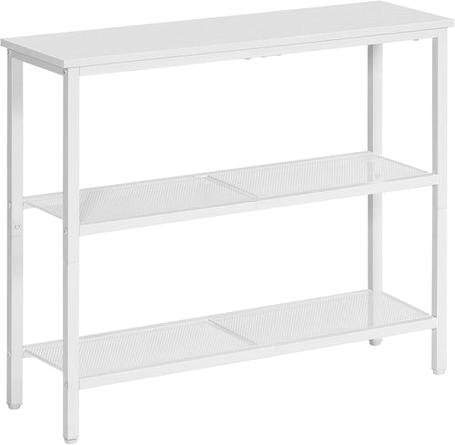Slim 3-Tier Console Table with Metal Frame & Wide Shelves for Small Spaces