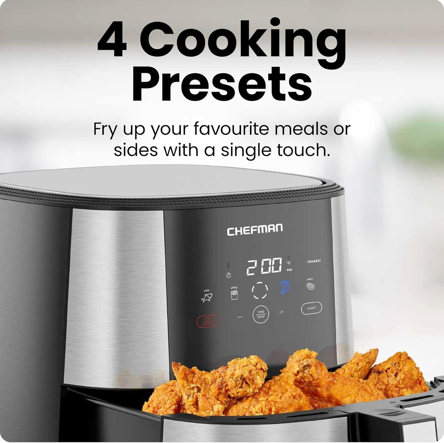 Air Fryer 7.5L XL Family Size, 1800W, No Oil, 4 Presets, Dishwasher Safe