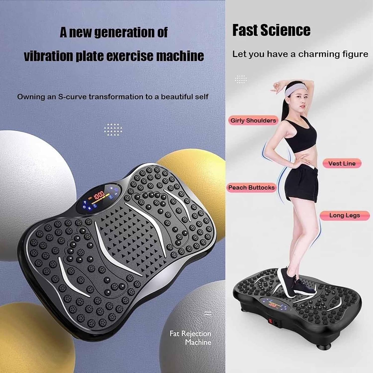 Vibration Plate Exercise Machine 99 Speeds Weight Loss Lymphatic Drainage
