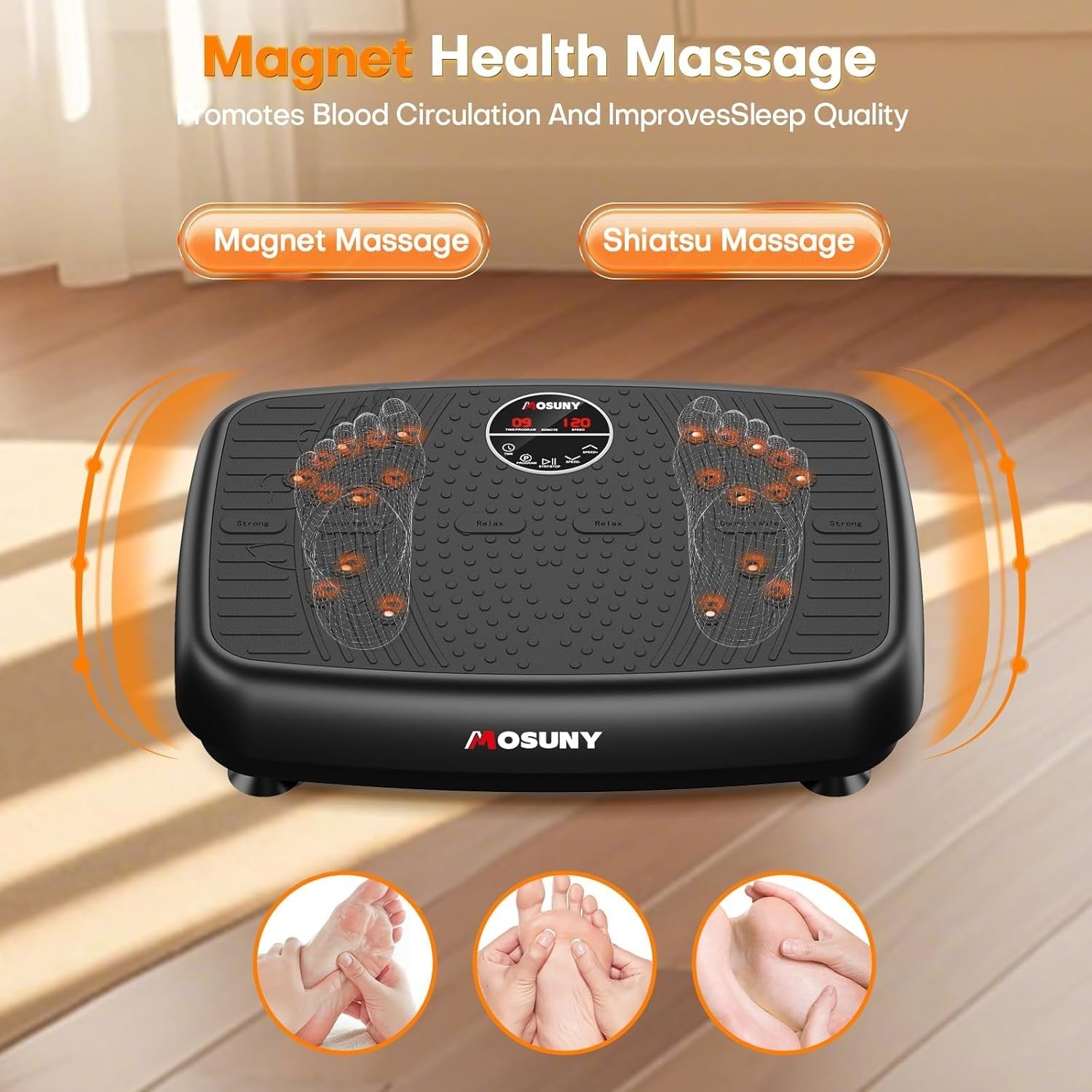 Dual Motor Vibration Plate Exercise Machine 120 Speeds 450LB Home Gym