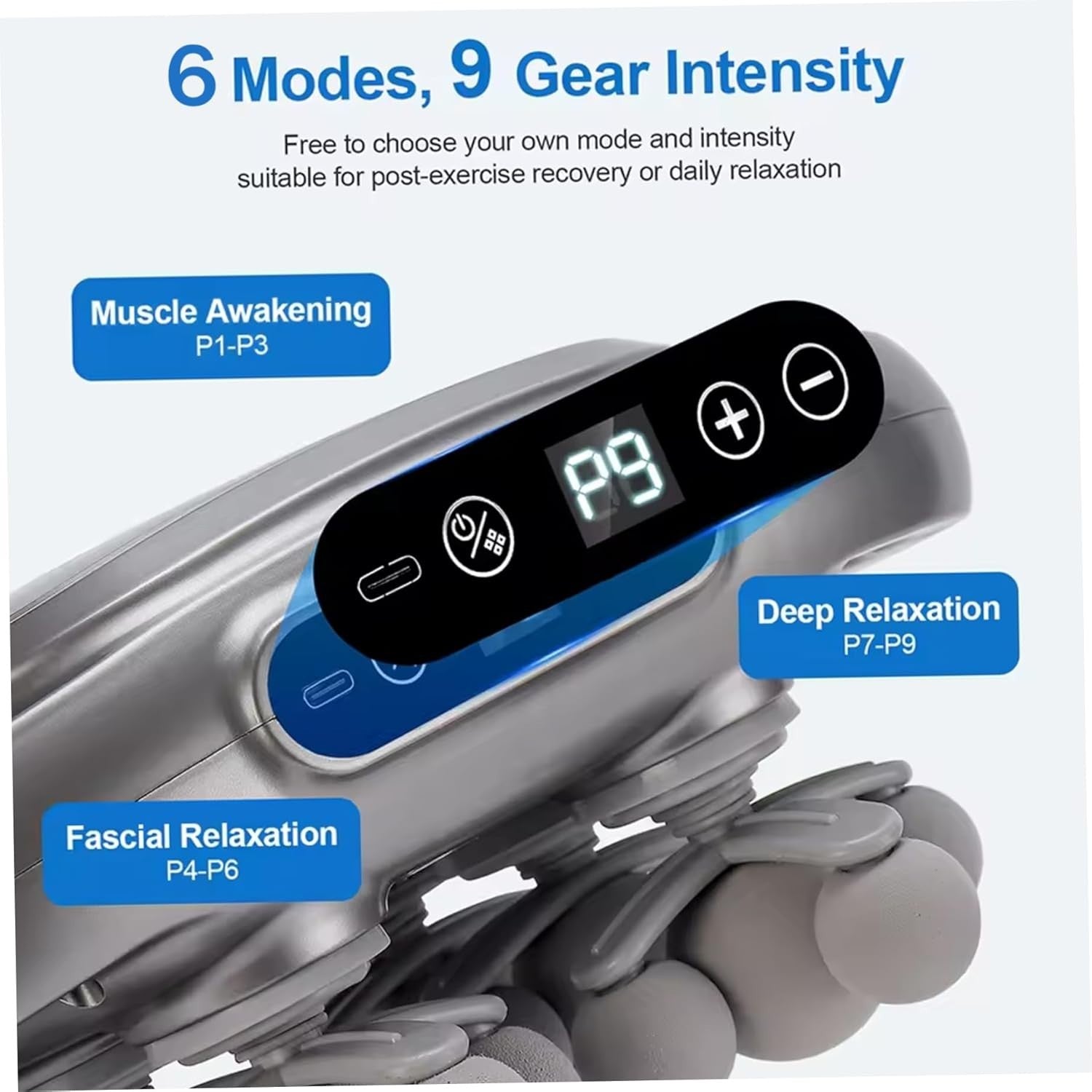 Percussion Massage Gun 22 Head Deep Tissue Muscle Massager Multi Intensity
